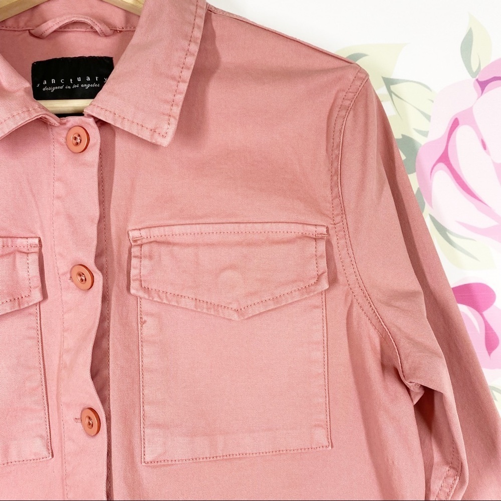 Sanctuary Clothing Salmon Pink Button Down Shirt Jacket Shacket S - Picture 3 of 10